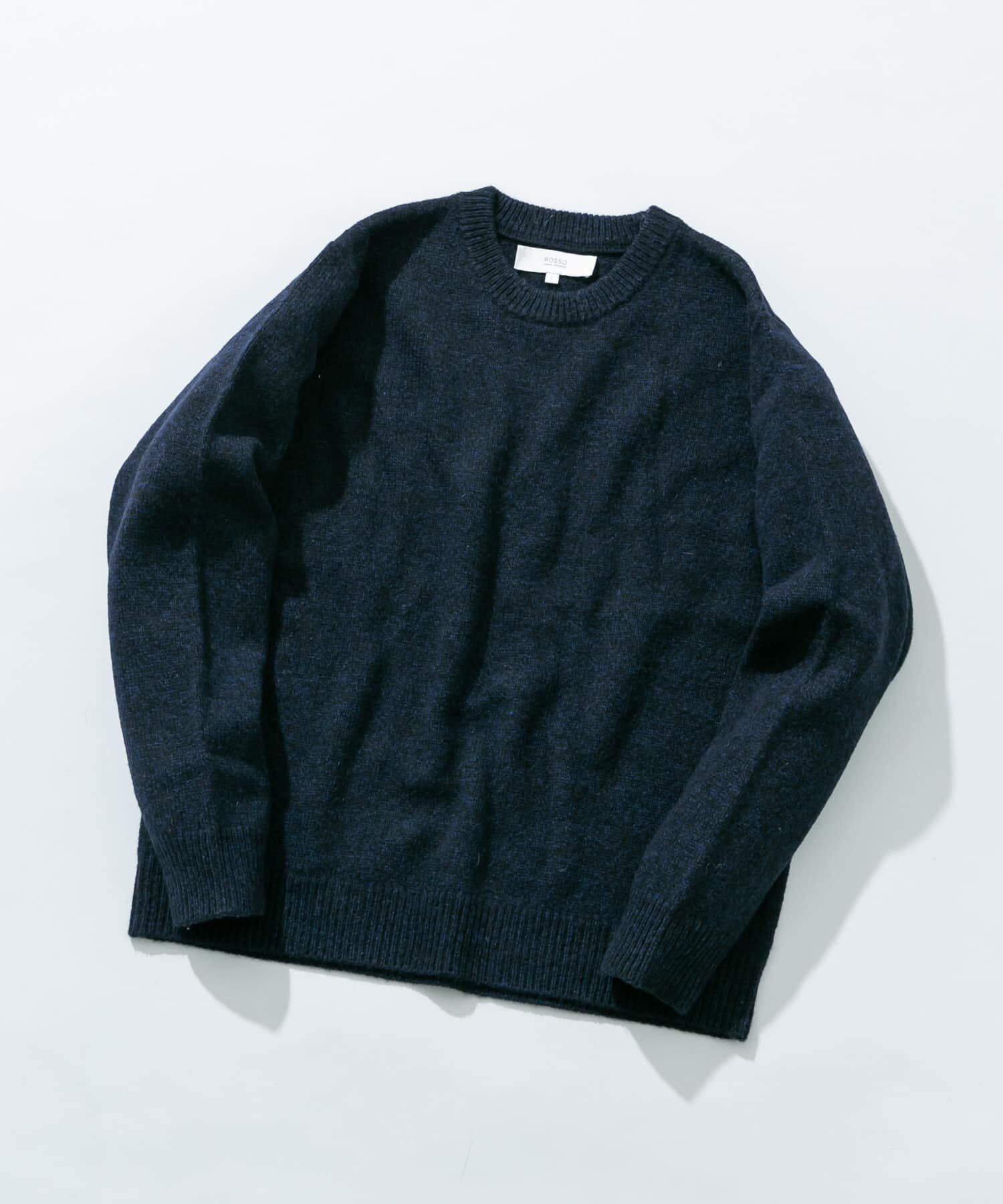 URBAN RESEARCH ROSSO「『XLサイズあり』シェットランドウールクルーネックニット」|ニット・セーター|ネイビー