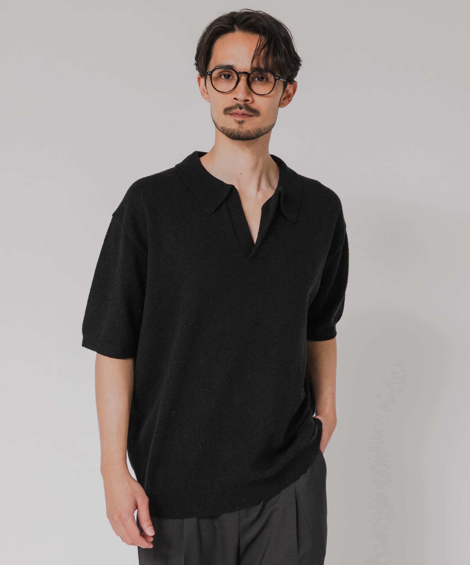 URBAN RESEARCH「SILK NOIL スキッパーポロニット」|ポロシャツ|
