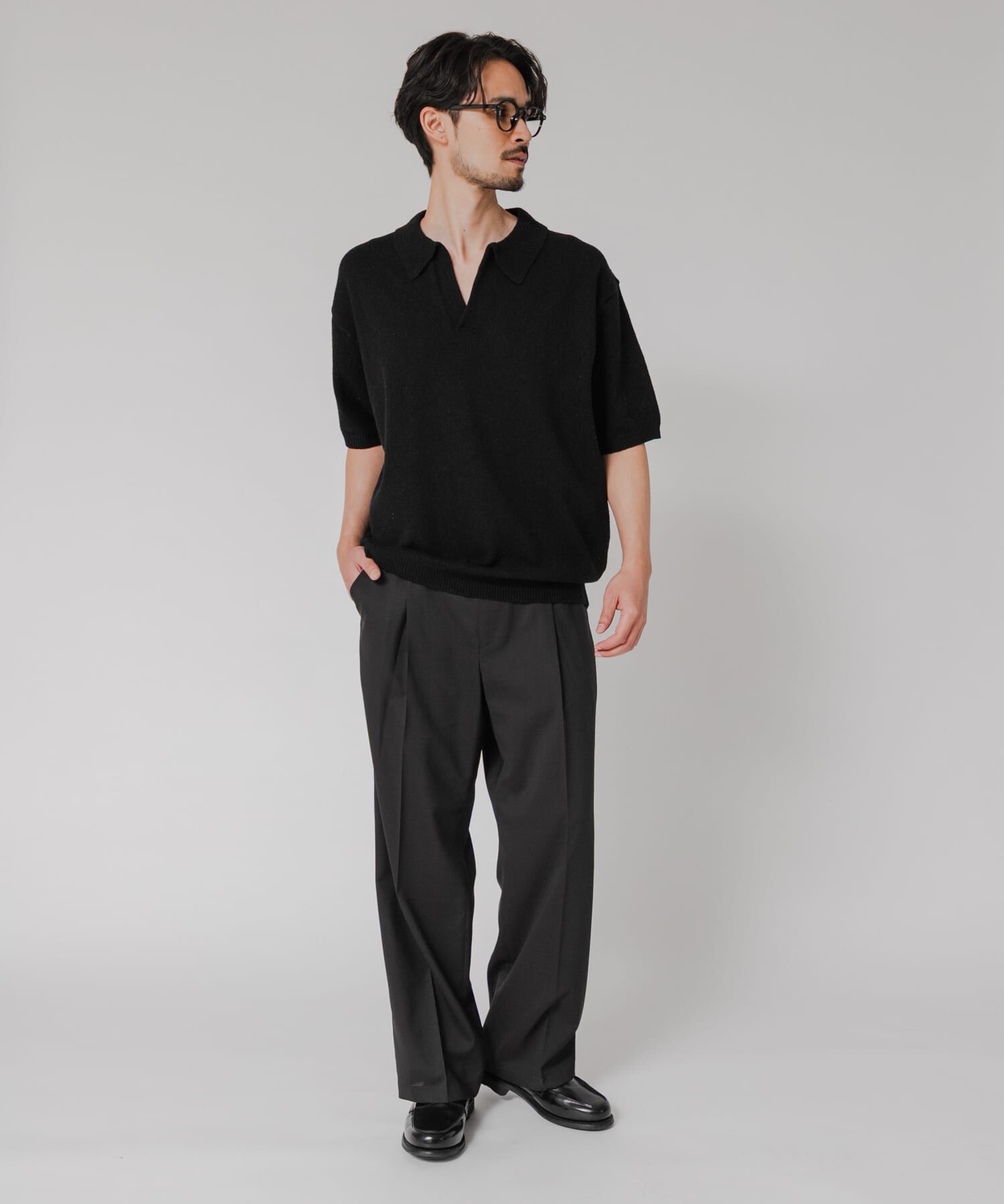 URBAN RESEARCH「SILK NOIL スキッパーポロニット」|ポロシャツ|