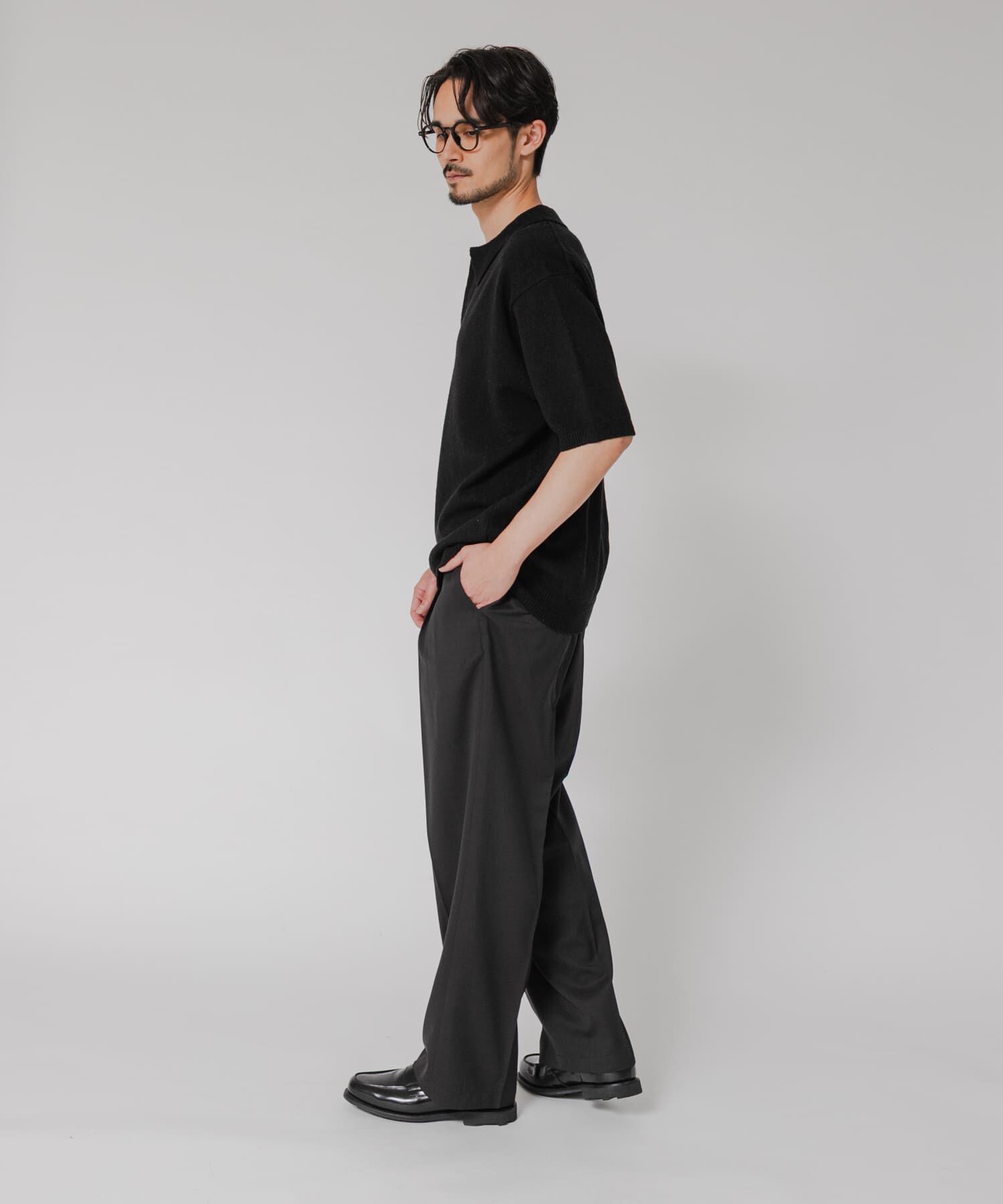 URBAN RESEARCH「SILK NOIL スキッパーポロニット」|ポロシャツ|