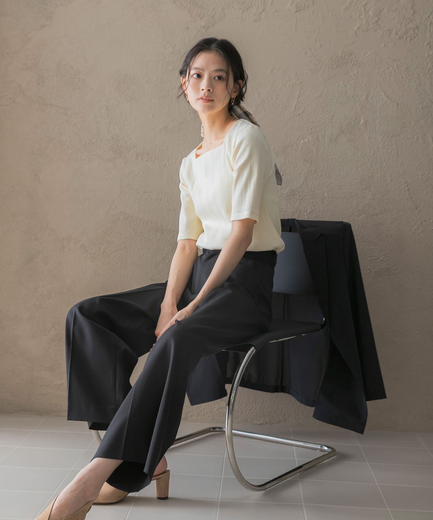 URBAN RESEARCH ROSSO「汗染み防止スクエアネックプルオーバー」|Tシャツ・カットソー|