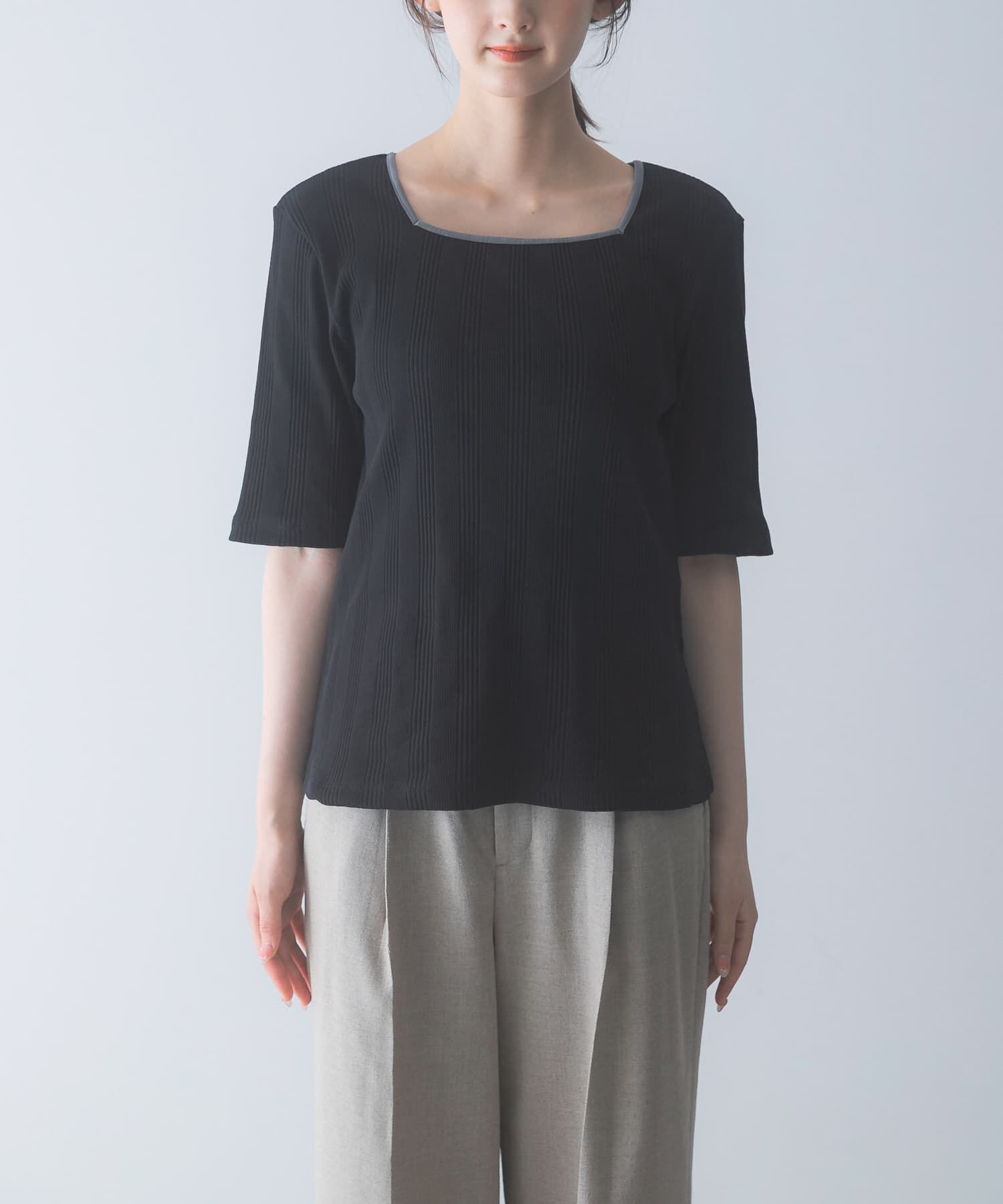 URBAN RESEARCH ROSSO「汗染み防止スクエアネックプルオーバー」|Tシャツ・カットソー|