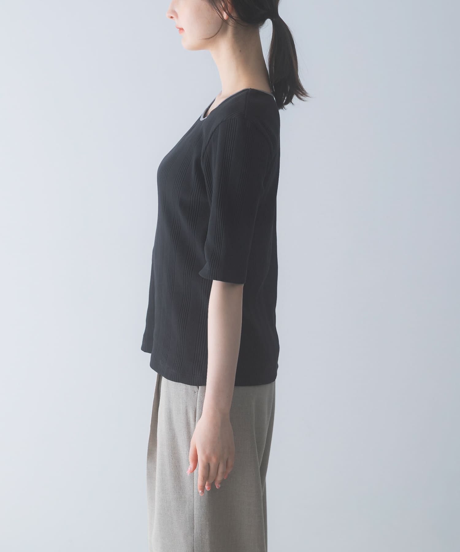 URBAN RESEARCH ROSSO「汗染み防止スクエアネックプルオーバー」|Tシャツ・カットソー|