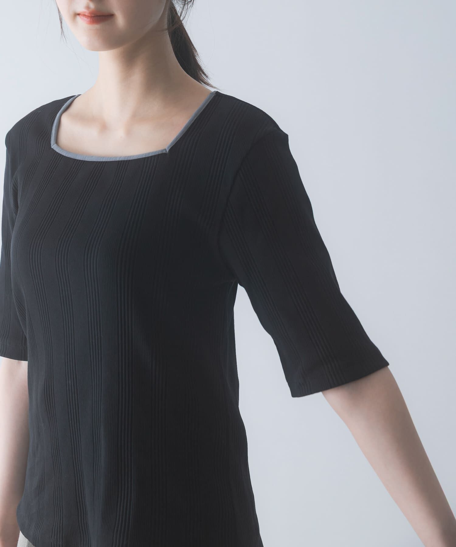 URBAN RESEARCH ROSSO「汗染み防止スクエアネックプルオーバー」|Tシャツ・カットソー|