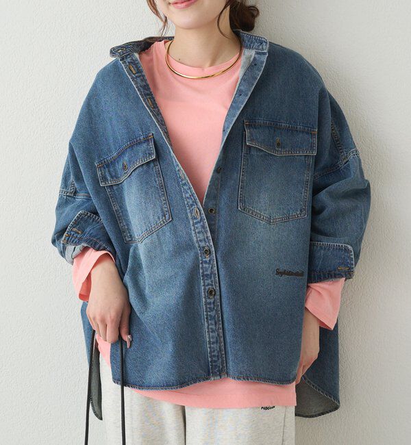  「【累計1万枚突破！名品】ヴィンテージライクデニムバンドカラーシャツ」|シャツ・ブラウス|