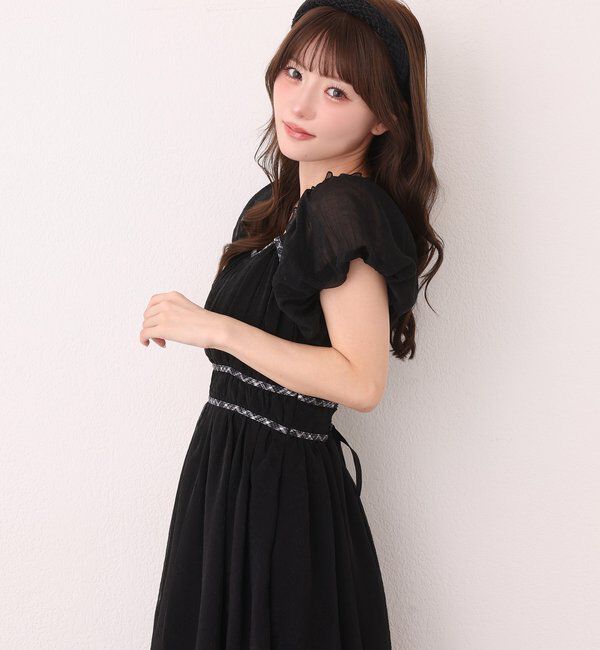  「バックレースアップティアードロングワンピース」|ワンピース|