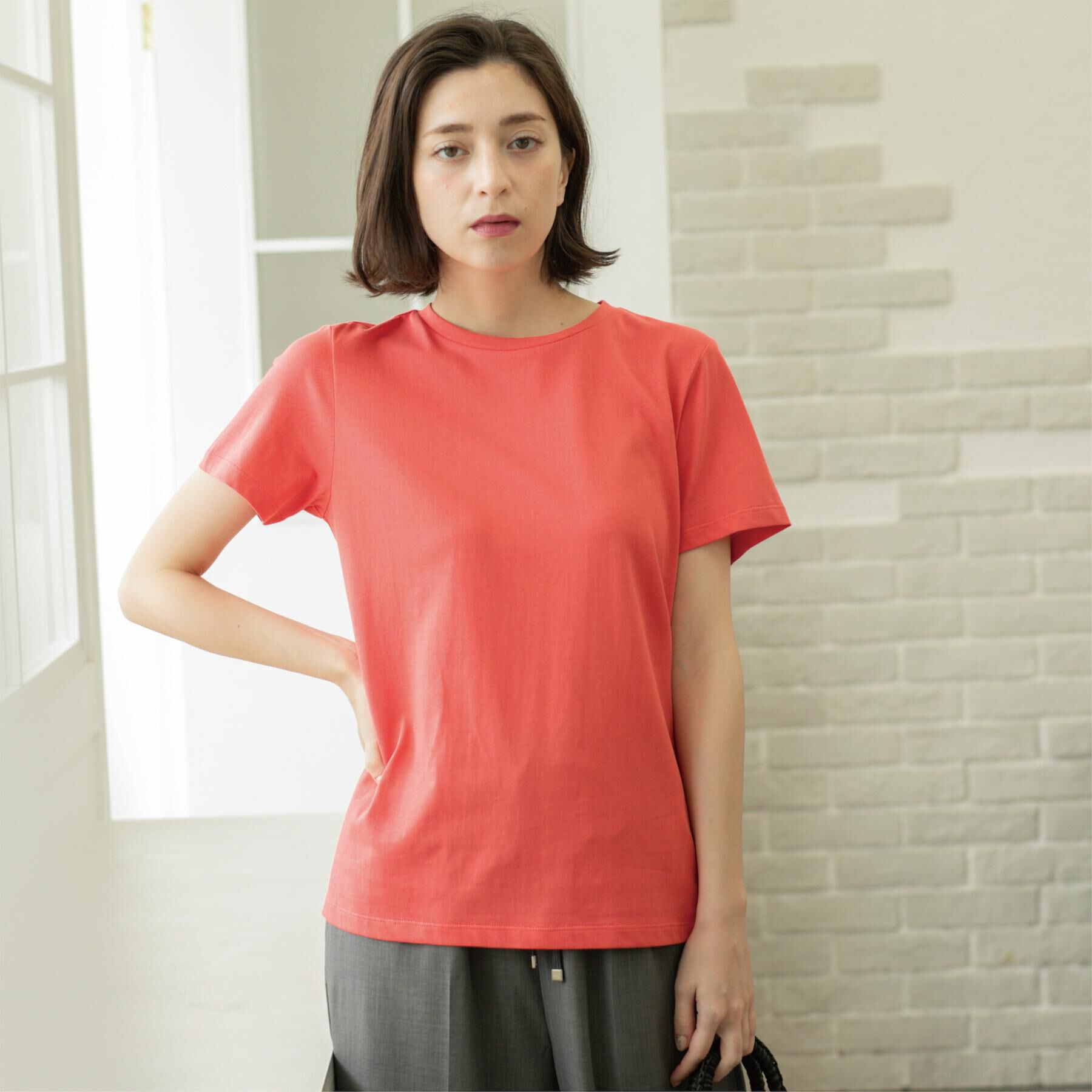 OPAQUE.CLIP「《5色展開》ベーシックTシャツ【洗濯機洗い可／UV／接触冷感】」|Tシャツ・カットソー|