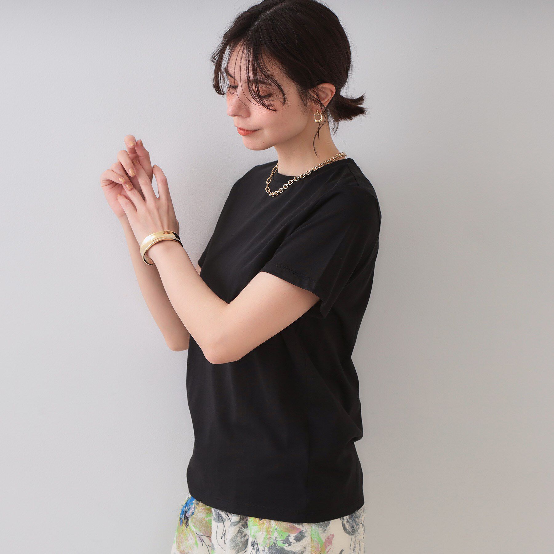 OPAQUE.CLIP「《5色展開》ベーシックTシャツ【洗濯機洗い可／UV／接触冷感】」|Tシャツ・カットソー|