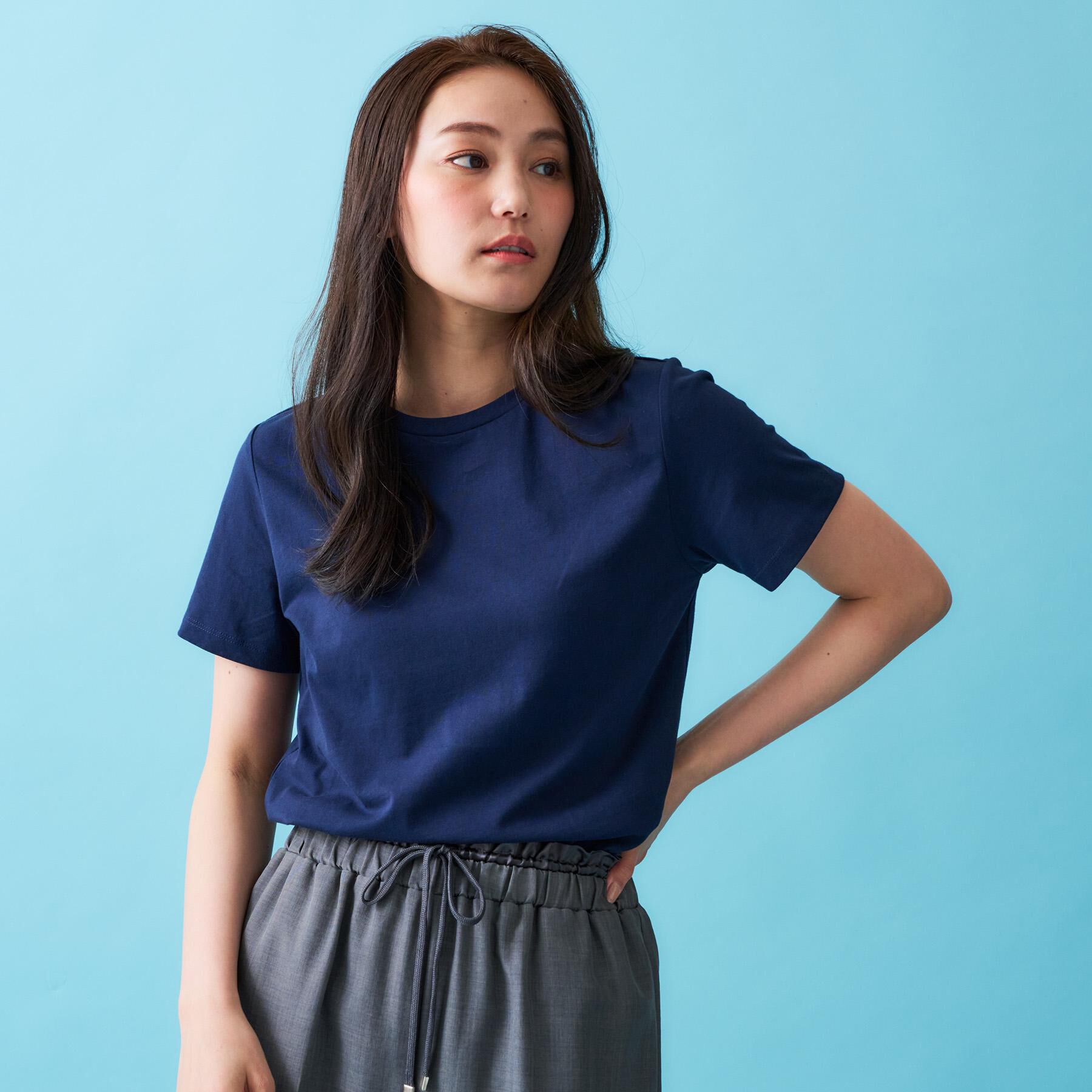 OPAQUE.CLIP「《5色展開》ベーシックTシャツ【洗濯機洗い可／UV／接触冷感】」|Tシャツ・カットソー|