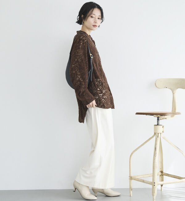 Doux archives「フロッキーレースバンドカラーシャツ／」|シャツ・ブラウス|