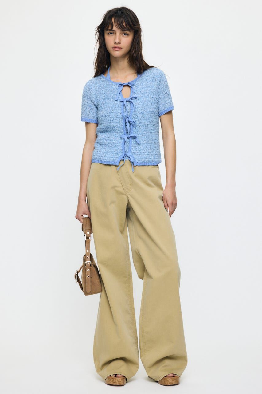 MOUSSY「FRONT RIBBON KNIT カーディガン」|ニット・セーター|