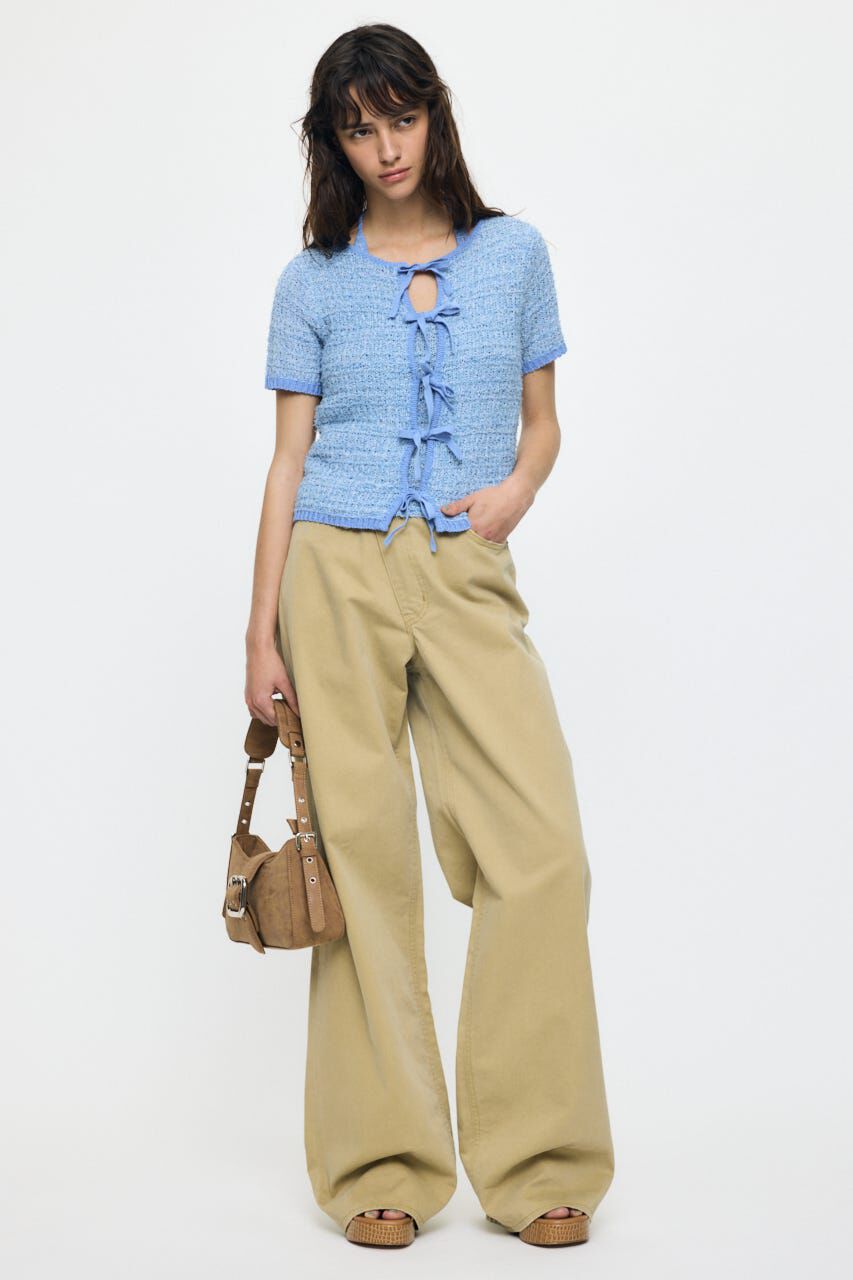 MOUSSY「FRONT RIBBON KNIT カーディガン」|ニット・セーター|