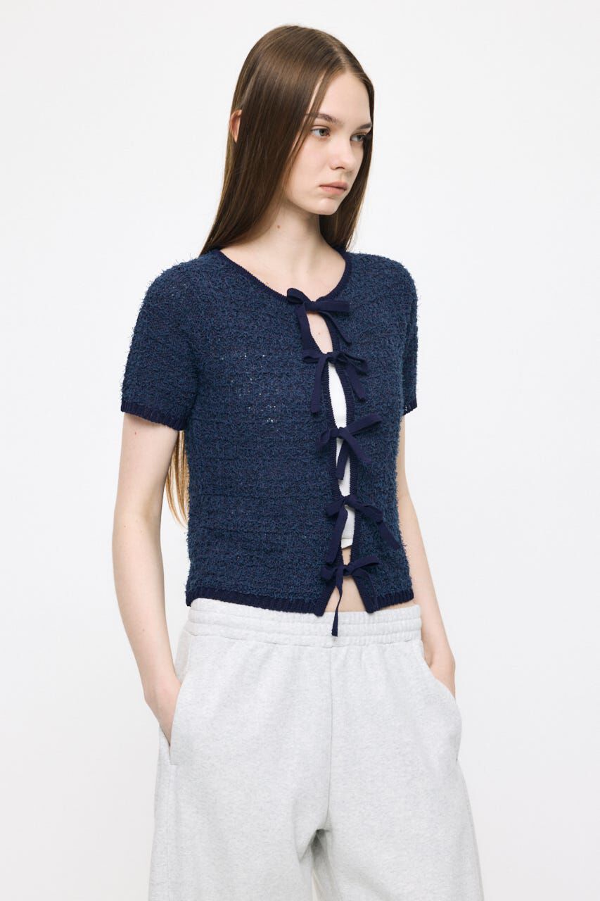 MOUSSY「FRONT RIBBON KNIT カーディガン」|ニット・セーター|