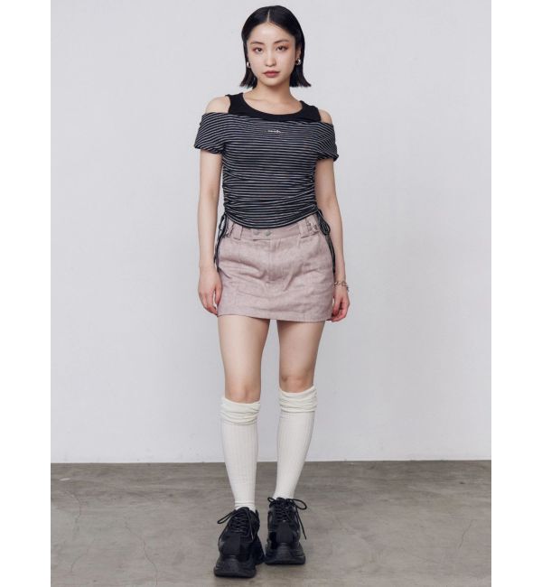 EMODA「レイヤードレープクロップドトップ」|Tシャツ・カットソー|
