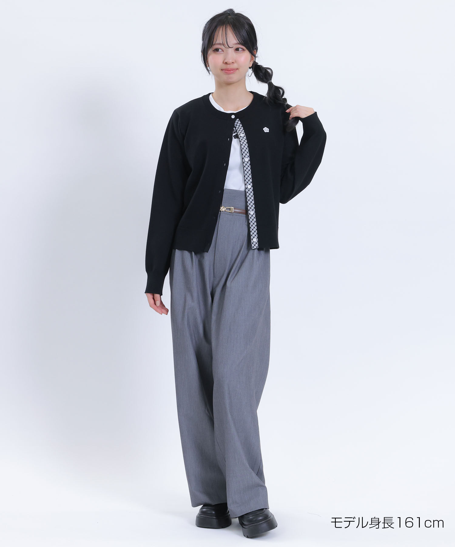 MARY QUANT「バイカラーチェック カーディガン」|カーディガン|