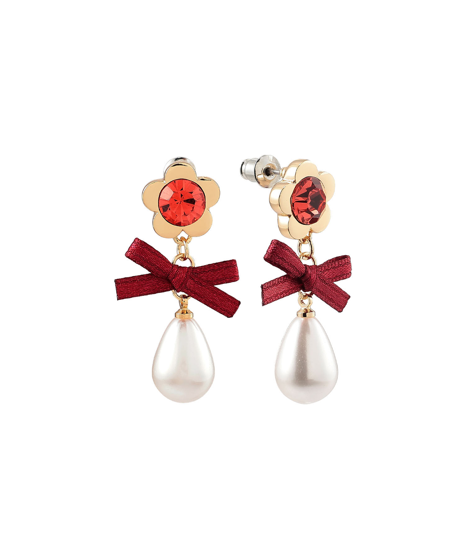 MARY QUANT「メタルデイジードロップパール ピアス」|ピアス|