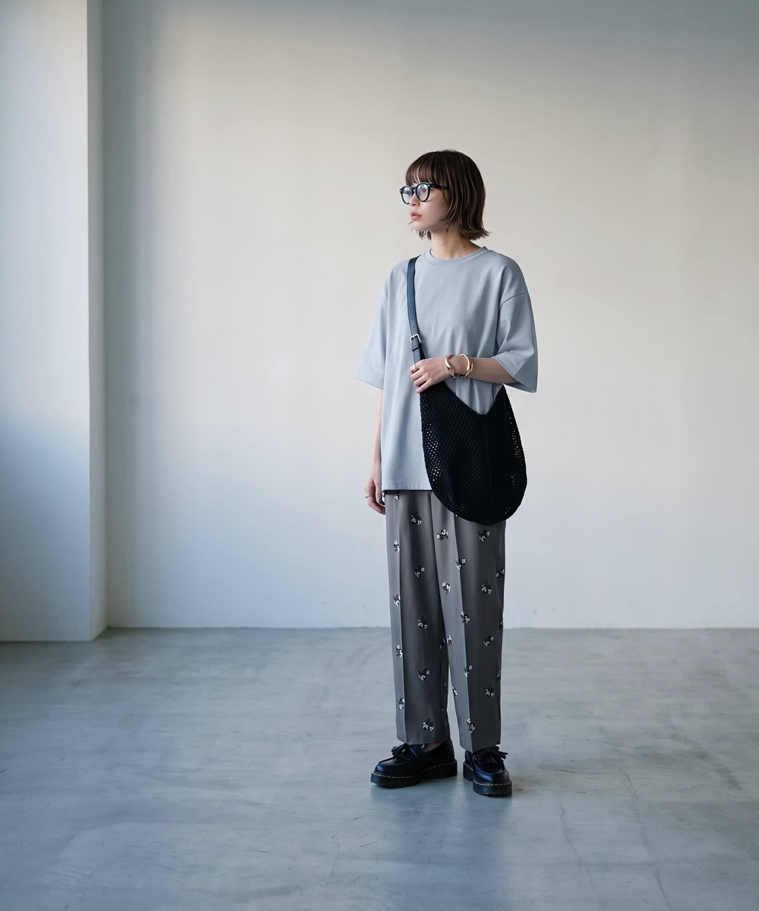 STYLE DELI「【BLK001】コントラストラインTシャツ」|Tシャツ・カットソー|