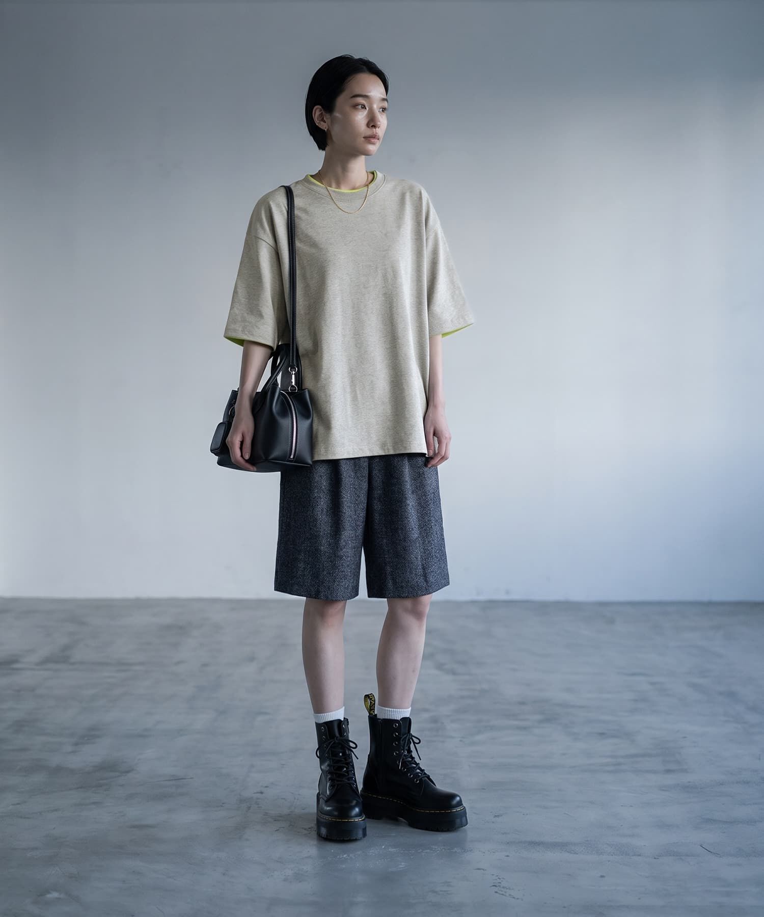 STYLE DELI「【BLK001】コントラストラインTシャツ」|Tシャツ・カットソー|