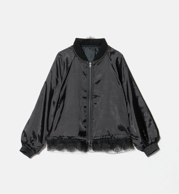 UNITED ARROWS「＜MARILYN MOON＞サテン レース リバーシブル ブルゾン」|ブルゾン・スタジャン|