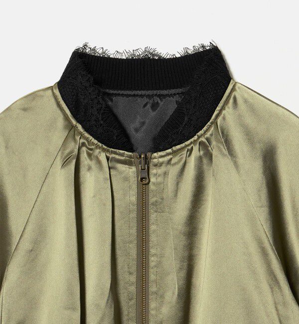UNITED ARROWS「＜MARILYN MOON＞サテン レース リバーシブル ブルゾン」|ブルゾン・スタジャン|