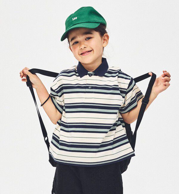 UNITED ARROWS green label relaxing「【スタメンシリーズ】ボーダー ポロシャツ  / キッズ  100cm-160cm」|Tシャツ・カットソー|NAVY