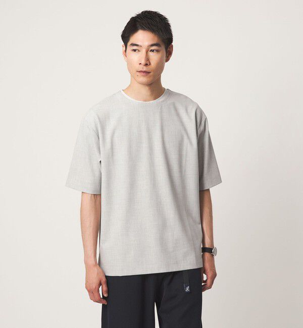 UNITED ARROWS green label relaxing「KIVANC ノーカラー 半袖 Tシャツ」|Tシャツ・カットソー|LT.GRAY