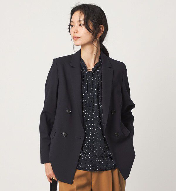 UNITED ARROWS green label relaxing「［size SHORT/TALLあり］カチリラ ダブル ジャケット ウォッシャブル ストレッチ」|テーラードジャケット|NAVY