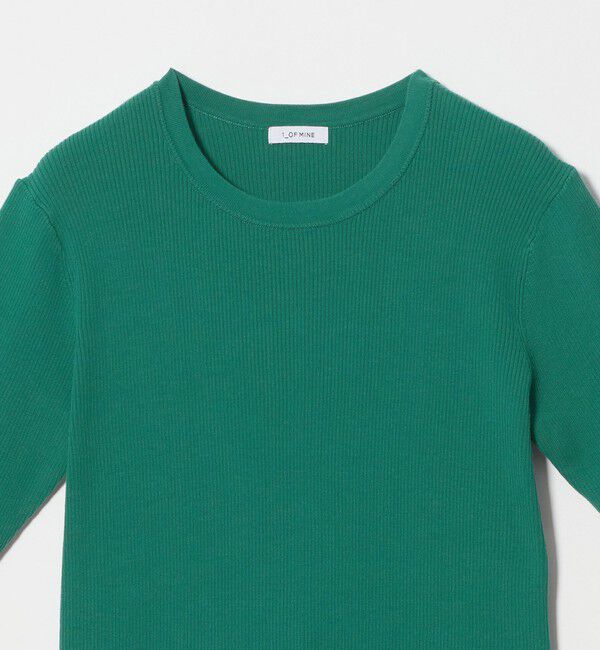UNITED ARROWS green label relaxing「＜1_OF MINE＞リブ クルーネック 5分袖 ニット プルオーバー マシンウォッシャブル」|ニット・セーター|