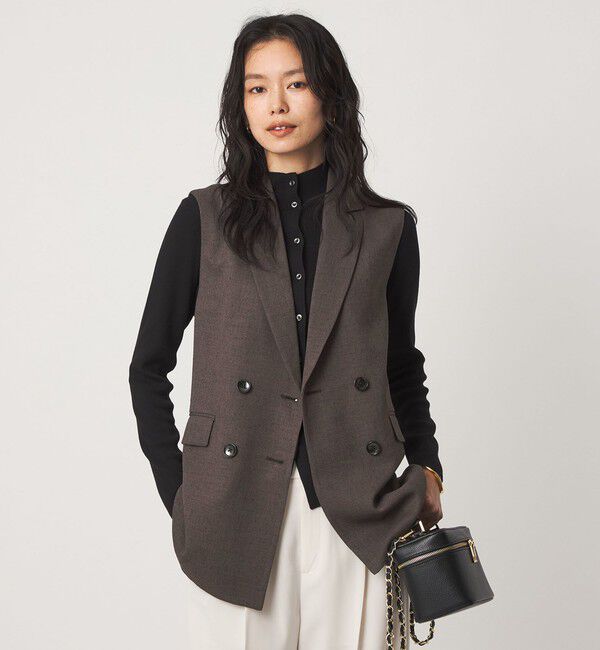 UNITED ARROWS green label relaxing「ネップツイル ベルト ジレ マシンウォッシャブル」|ベスト・ジレ|