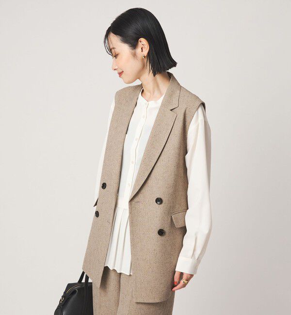 UNITED ARROWS green label relaxing「ネップツイル ベルト ジレ マシンウォッシャブル」|ベスト・ジレ|