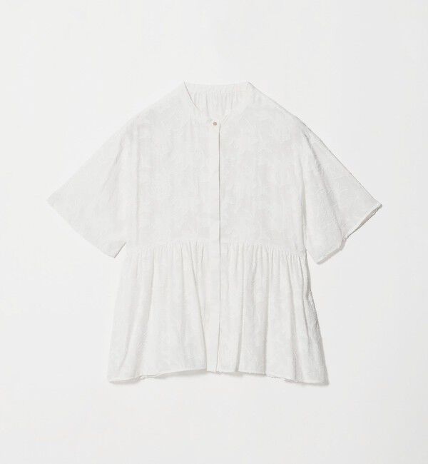 UNITED ARROWS green label relaxing「カット ジャガード 5分袖 ブラウス」|シャツ・ブラウス|