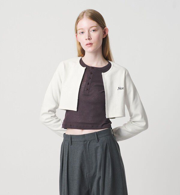 NICE WEATHER「＜NICE WEATHER＞ボレロ カーディガン」|カーディガン|WHITE