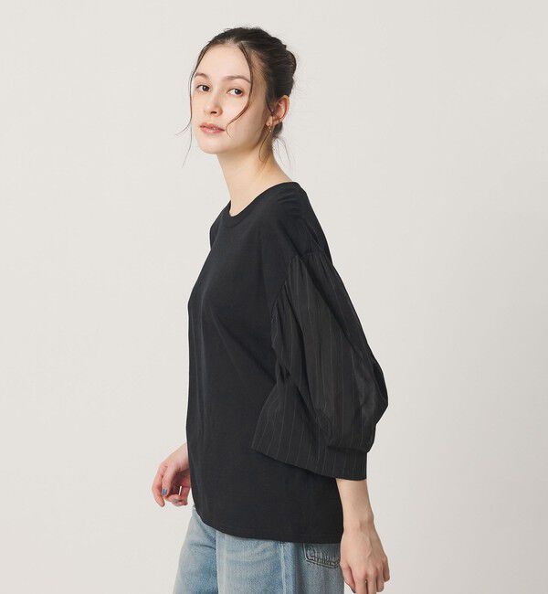 BEAUTY&YOUTH UNITED ARROWS「【WEB限定】＜dahl&rsquo;ia＞リメイク パワーショルダー プルオーバー」|Tシャツ・カットソー|BLACK