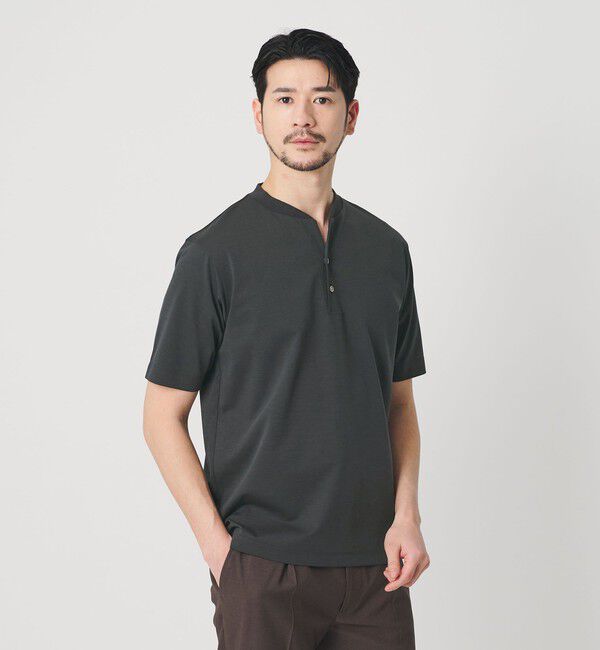 BEAUTY&YOUTH UNITED ARROWS「【WEB限定 WARDROBE SMART】クール ハイゲージ モクロディ ヘンリーネック カットソー【抗菌防臭・接触冷感」|Tシャツ・カットソー|