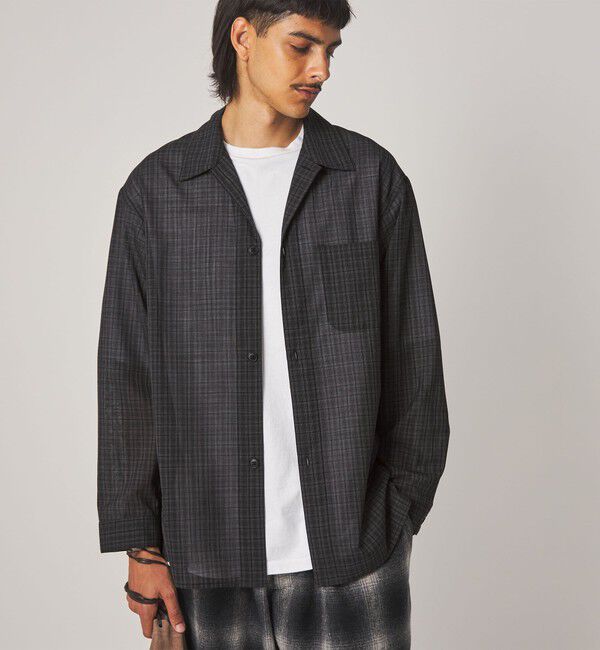 STEVEN ALAN「＜Steven Alan＞ ウール チェック オープンカラー オーバー シャツ」|シャツ・ブラウス|