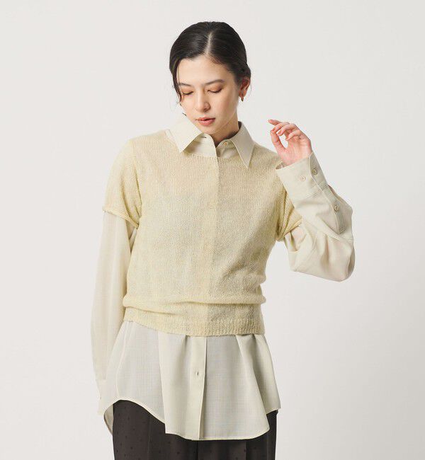 BEAUTY&YOUTH UNITED ARROWS「ホルターネック レイヤード ニットプルオーバー ウォッシャブル」|ニット・セーター|
