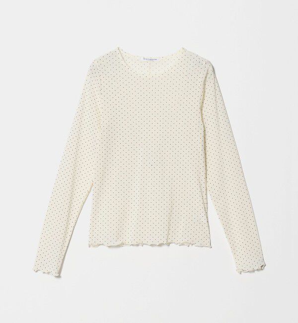 BEAUTY&YOUTH UNITED ARROWS「ドット チュール ロングスリーブ カットソー」|Tシャツ・カットソー|OFF WHITE