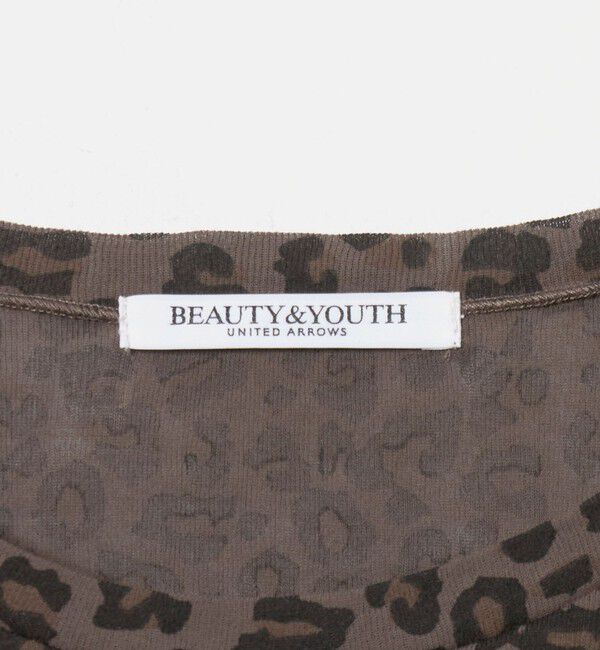 BEAUTY&YOUTH UNITED ARROWS「コットン レオパードプリント ロングスリーブ シアーカットソー」|Tシャツ・カットソー|