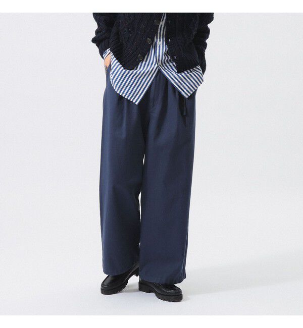 BEAMSBOY「【別注】Gramicci / 2プリーツ ワイドパンツ」|チノ|NAVY