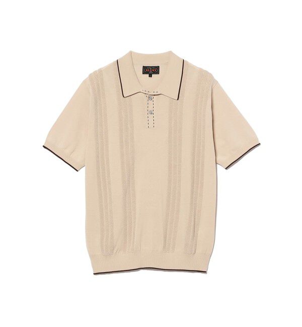 BEAMS PLUS「Knit Polo Raised Pattern Jacquard Line」|ポロシャツ|