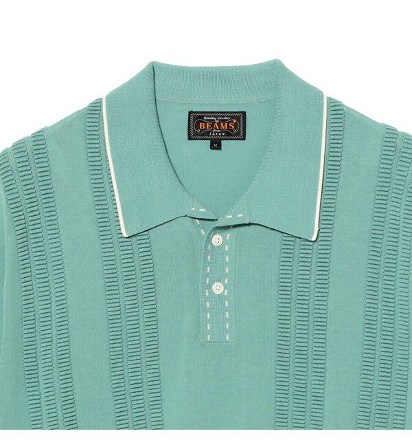 BEAMS PLUS「Knit Polo Raised Pattern Jacquard Line」|ポロシャツ|