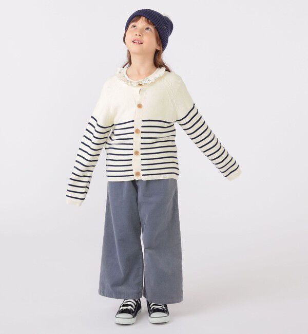 SHIPS KIDS「SHIPS KIDS:100～125cm /〈洗濯機可能〉ボーダー カーディガン」|カーディガン|