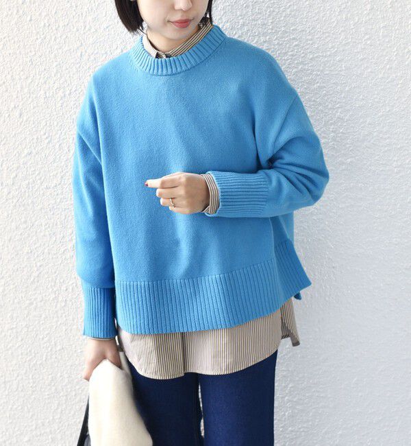 SHIPS Colors 「《新色予約》SHIPS Colors:〈手洗い可能〉フラッフィー クルーネック ニット◆」|ニット・セーター|
