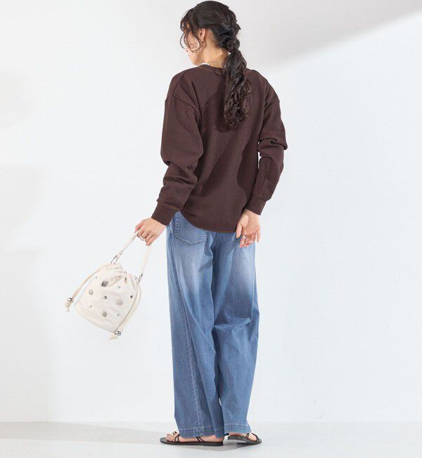 SHIPS Colors 「《追加・新色予約》【WEB限定】SHIPS Colors:変形ワッフル ヘンリーネックプルオーバー◆」|Tシャツ・カットソー|