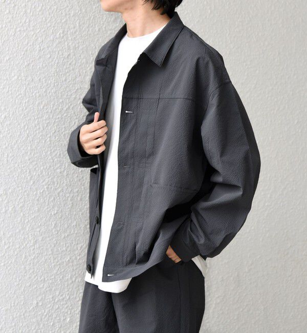 SHIPS any「SHIPS any:〈撥水/軽量/ストレッチ〉SOLOTEX(R) シアサッカー トラック ブルゾン 26SS(セットアップ対応)◇」|ブルゾン・スタジャン|