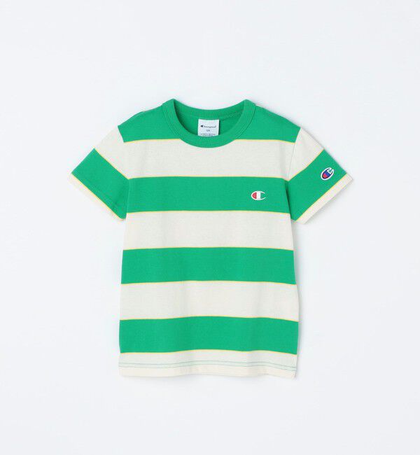 SHIPS any「Champion:〈洗濯機可能〉ワイド ボーダー ワンポイント 刺繍 Tシャツ<KIDS>」|Tシャツ・カットソー|