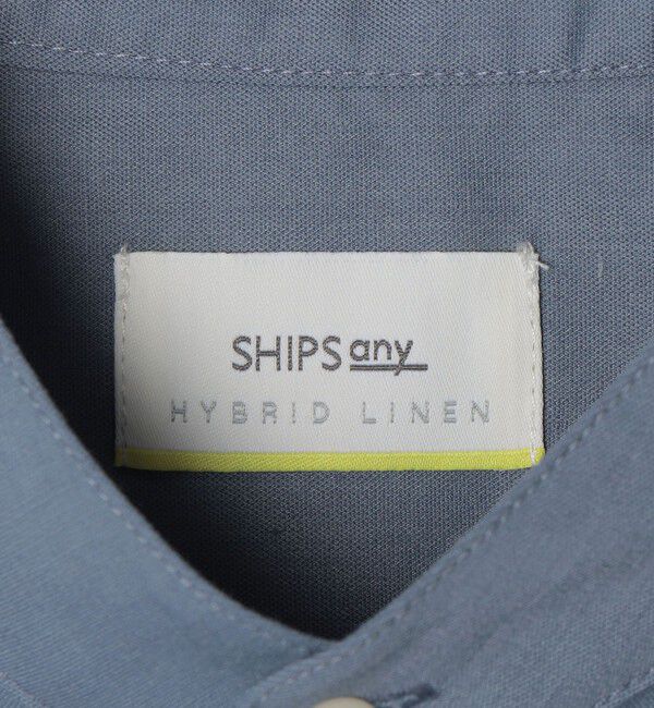 SHIPS any「SHIPS any:〈接触冷感・ストレッチ・遮熱等〉ハイブリッドリネン バンドカラー ショートスリーブ シャツ◇」|シャツ・ブラウス|