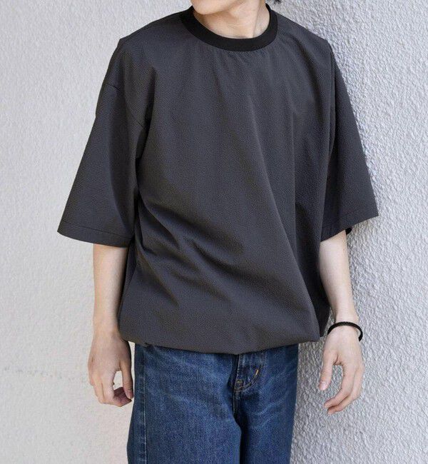 SHIPS any「SHIPS any:〈撥水/軽量/ストレッチ〉SOLOTEX(R)  シアサッカー スピンドル Tシャツ ◇」|Tシャツ・カットソー|
