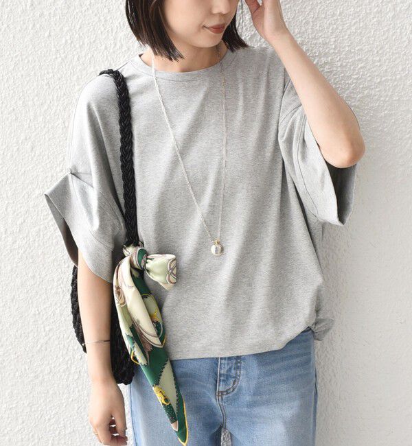 SHIPS Colors 「SHIPS Colors:〈手洗い可能〉スムース 2WAYスリーブ ニュアンス TEE◇」|Tシャツ・カットソー|グレー