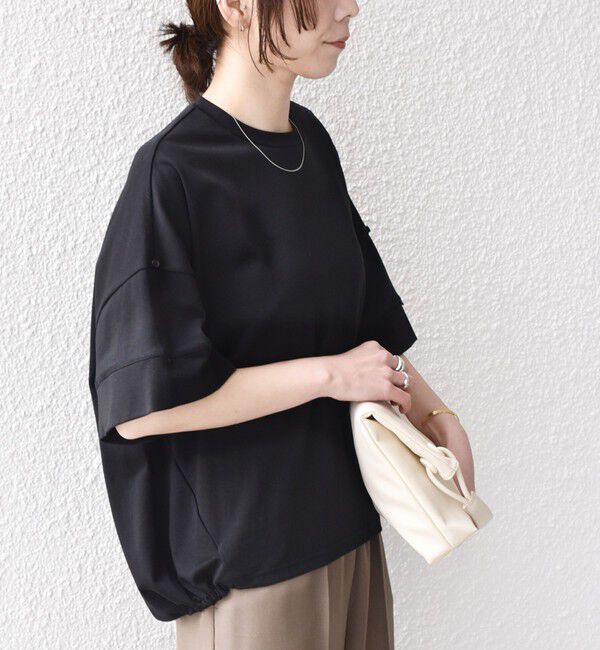 SHIPS Colors 「SHIPS Colors:〈手洗い可能〉スムース 2WAYスリーブ ニュアンス TEE◇」|Tシャツ・カットソー|